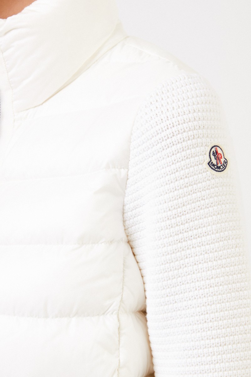 Moncler Daunenjacke mit Strick Crème