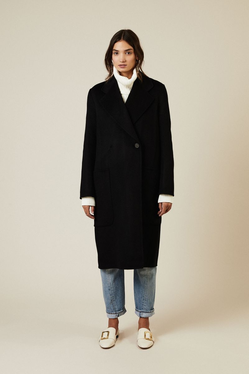 Woll-Cashmere-Mantel 'Carice Double' Schwarz