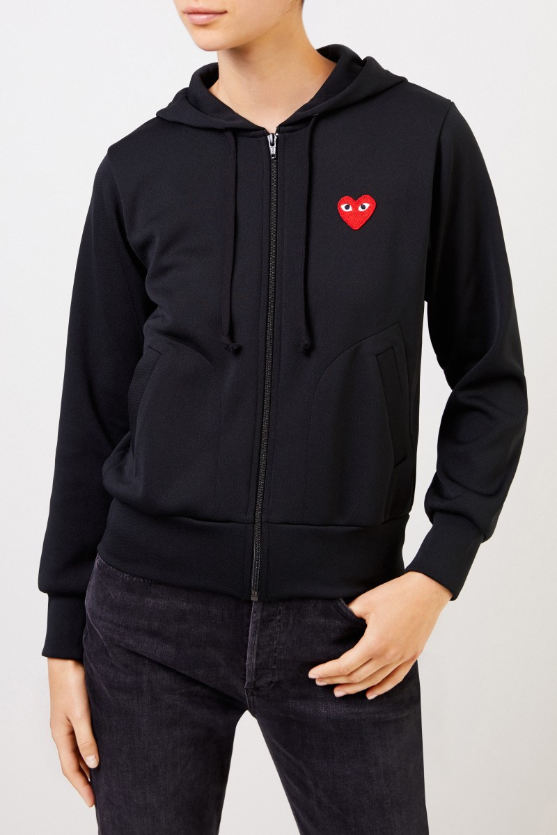 Comme des Garcons Play Sweatjacke mit Herz-Emblem Schwarz