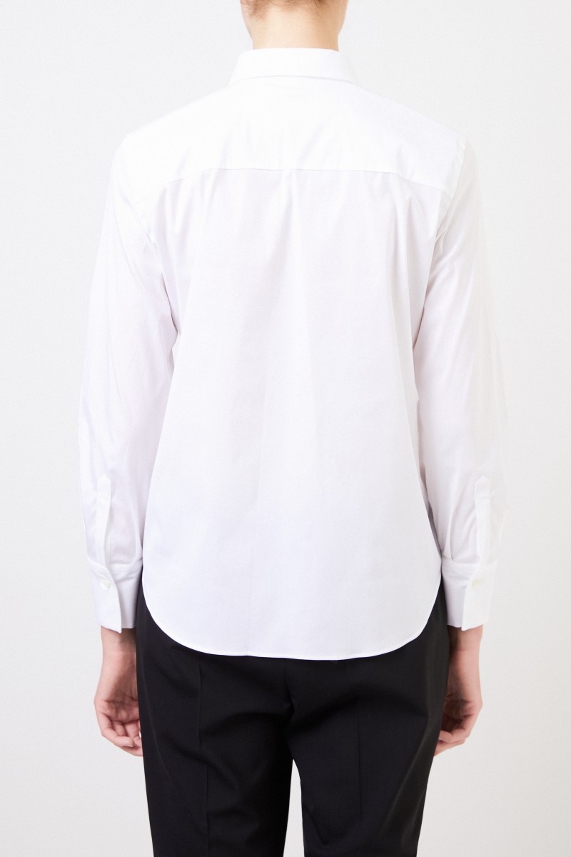 Brunello Cucinelli Baumwoll-Bluse mit Perlenverzierung Weiß