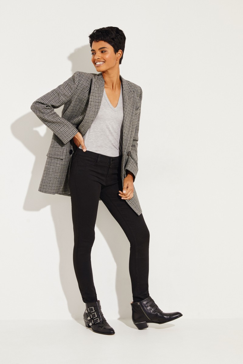 Mid-Rise Super Skinny Jeans Schwarz