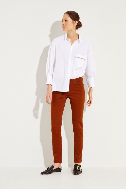 Cigarette Leg Jeans 'The Prima' Cognac
