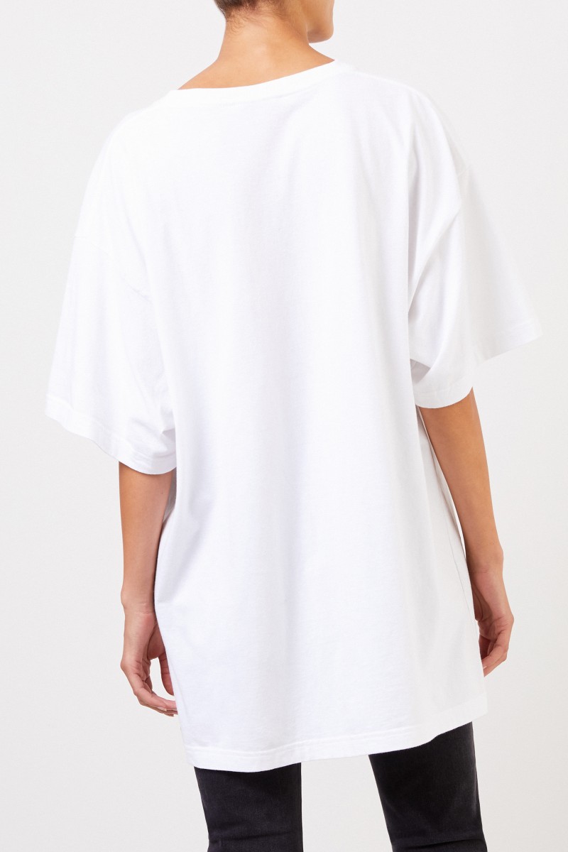 Balenciaga T-Shirt mit Logo-Schriftzug Weiß/Rot