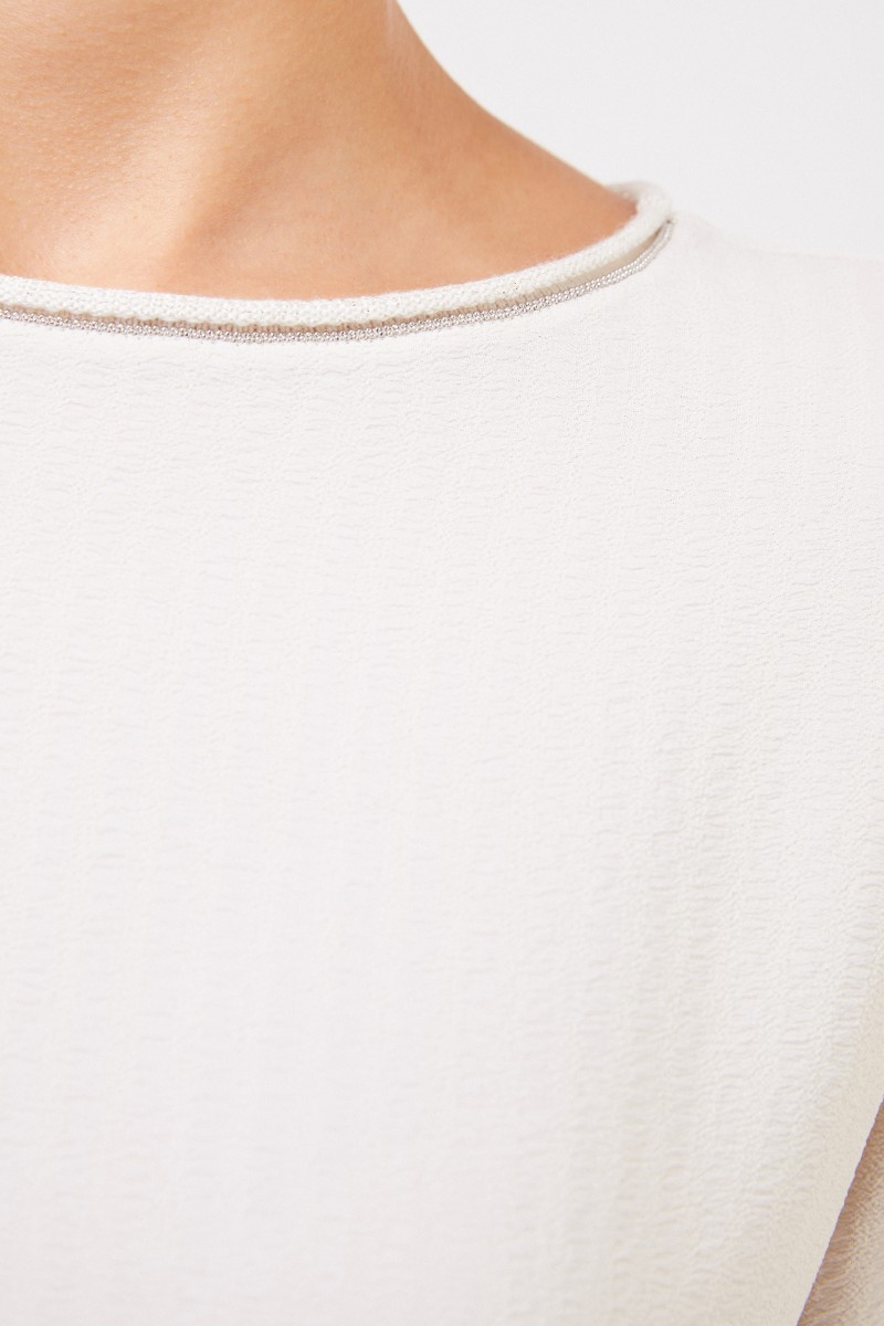 Fabiana Filippi Bluse mit Perlenverzierung Beige