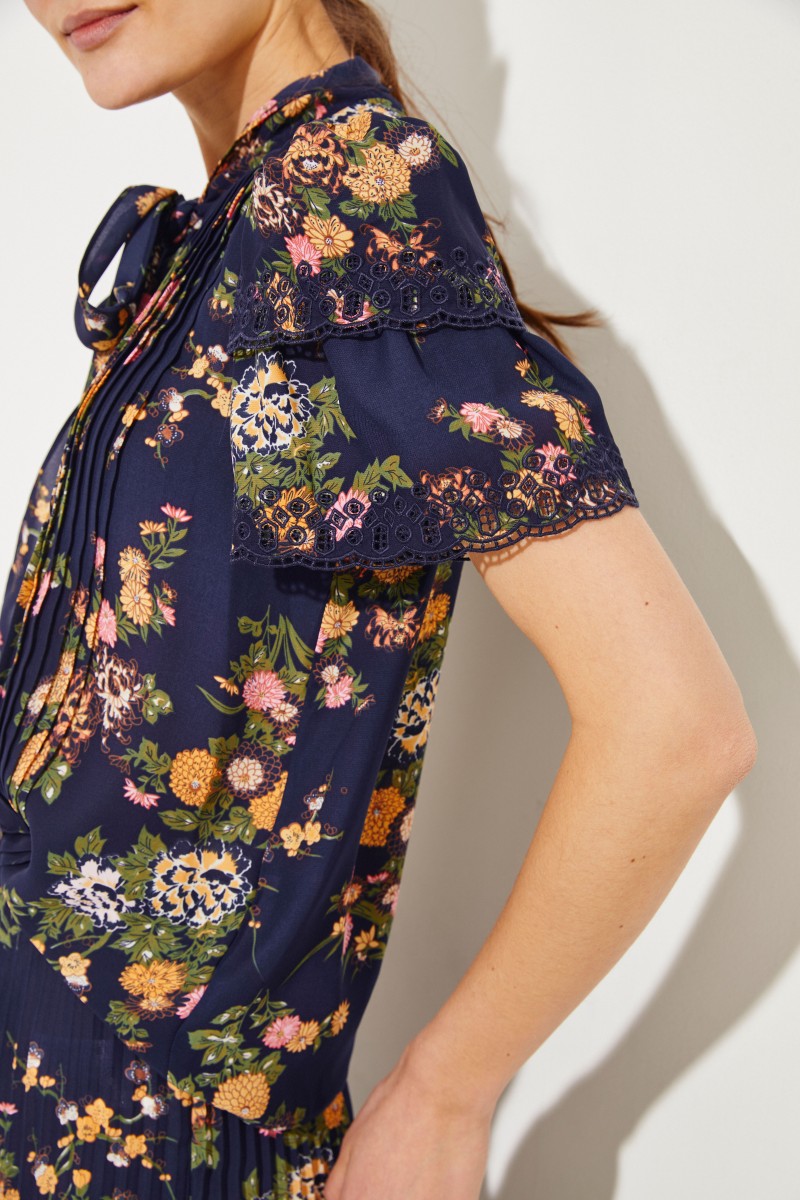Bluse mit Print Blau/Multi
