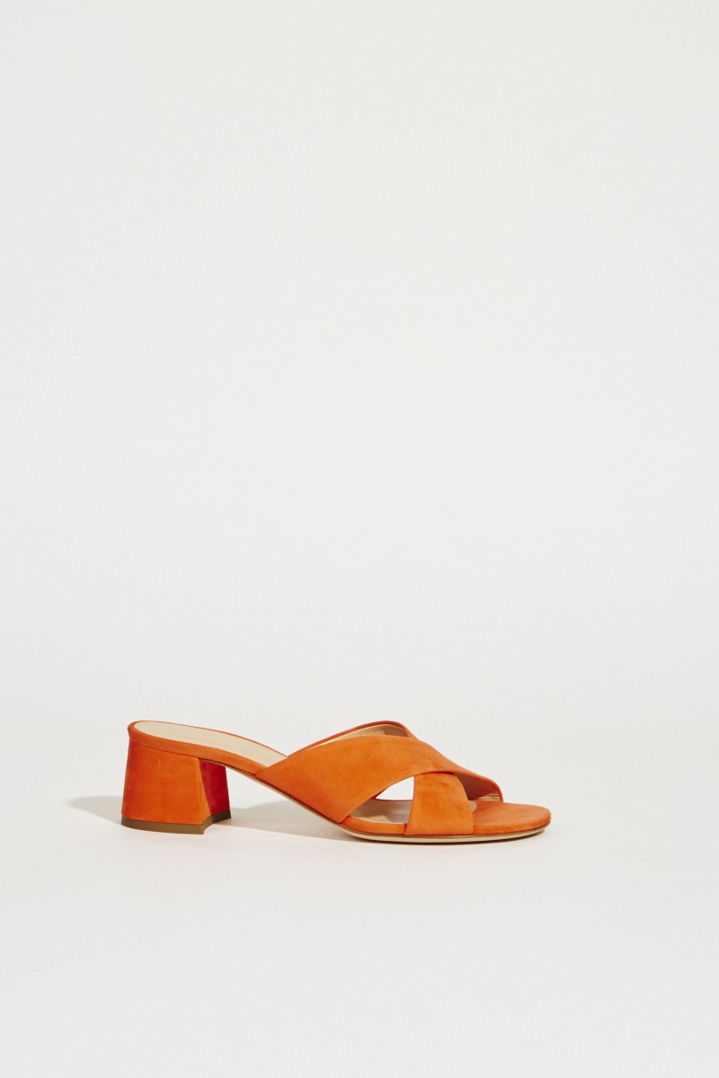 Wildleder Mules Orange