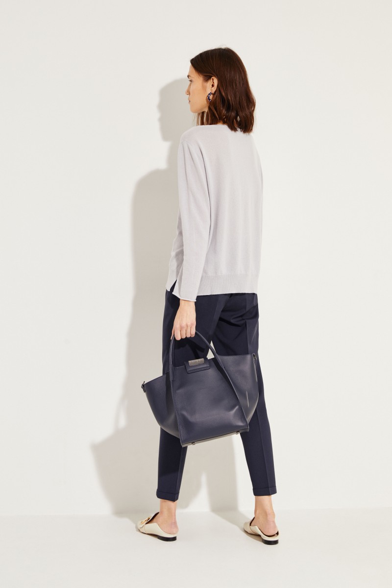 Cashmere-Pullover mit Lurexdetails Grau