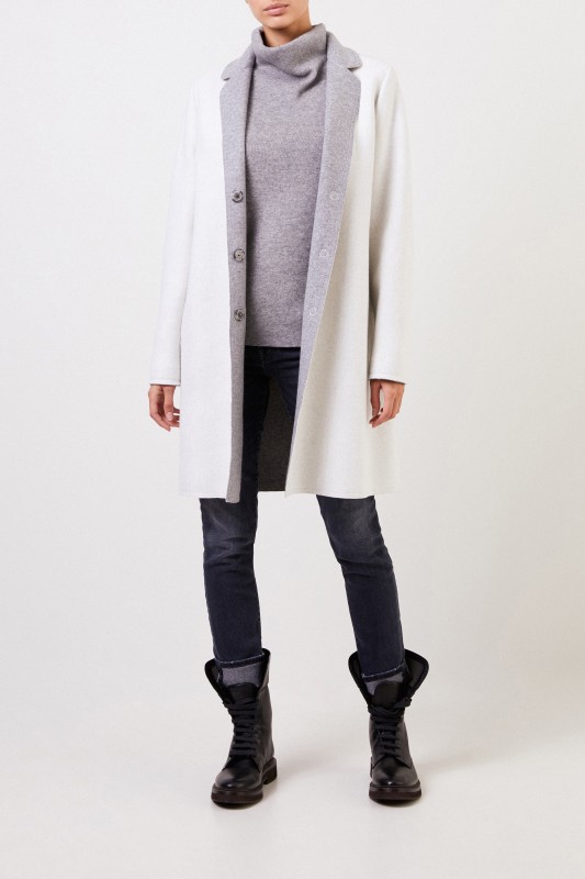 Woll-Cashmere-Mantel Grau