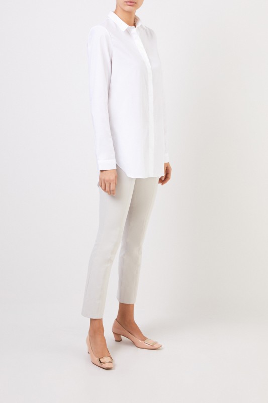 Artigiano Klassische Baumwoll-Bluse 'Salome' Weiß