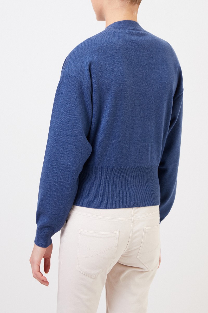 Cashmere-Cardigan Blau