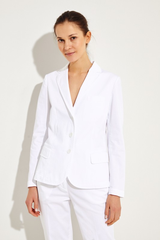 Baumwoll-Blazer Weiß