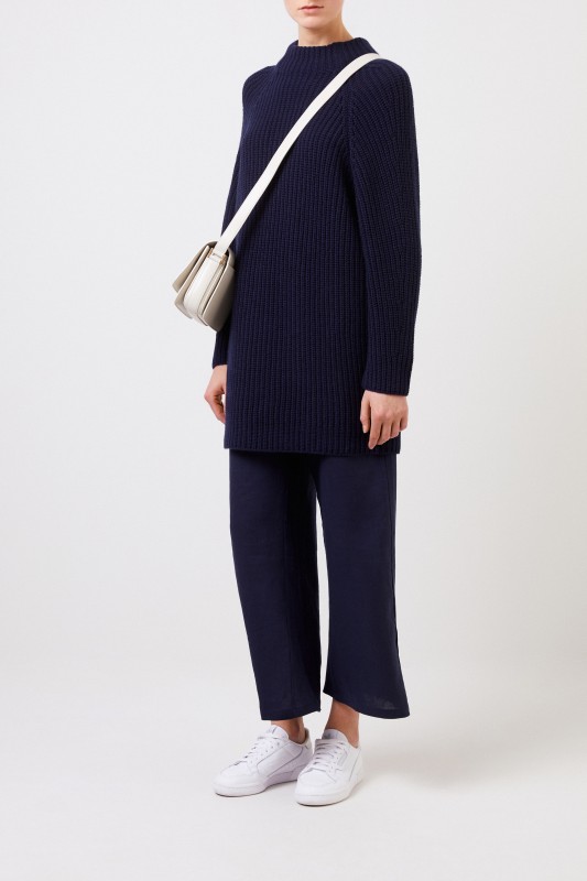 Iris von Arnim Langer Cashmere-Pullover 'Famke' Blau