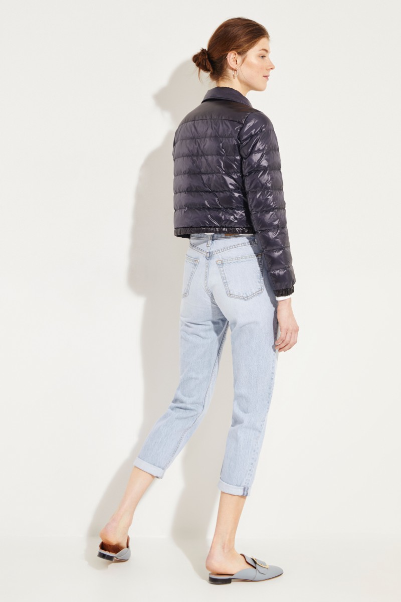 Kurze Daunen-Jacke Marineblau