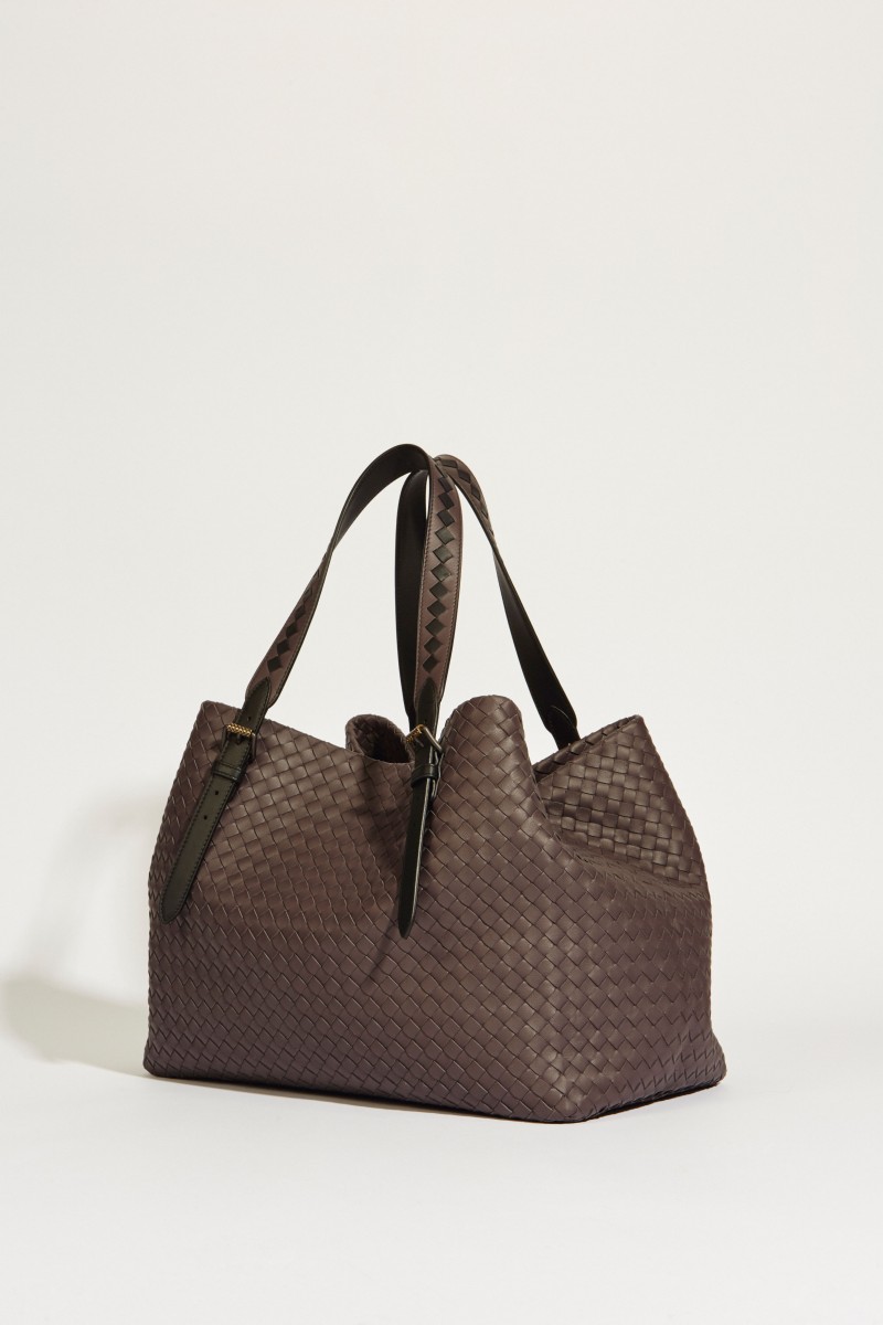 Geflochtener Leder-Shopper 'Tote' Braun
