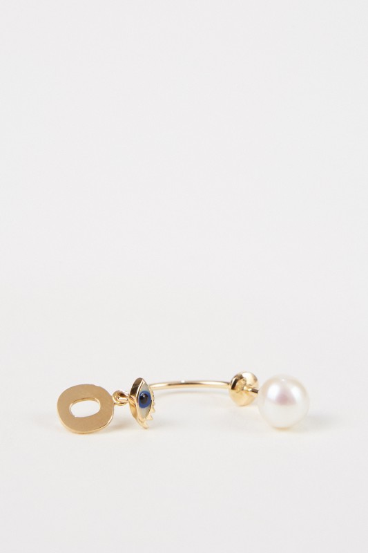 Ohrring 'Micro Eye O' Gelbgold