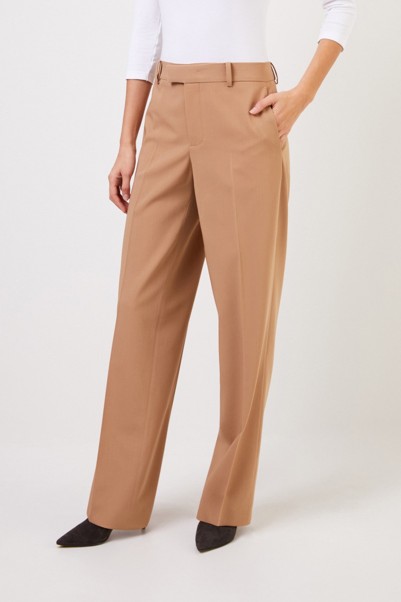 Bottega Veneta Klassische Woll-Hose Camel