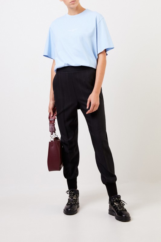 Stella McCartney T-Shirt mit Logo-Aufdruck Hellblau