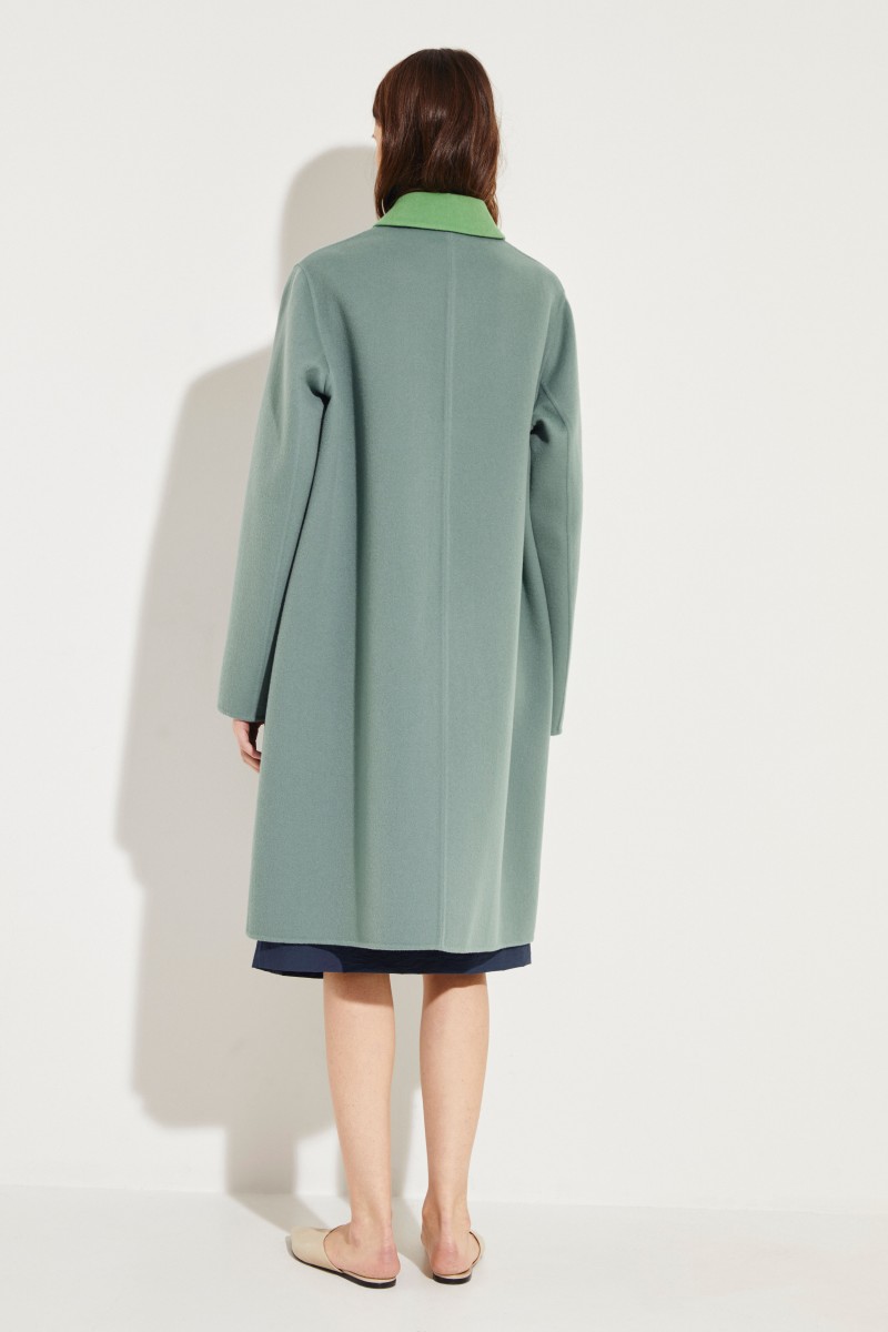 Cashmere-Wende-Mantel Grün