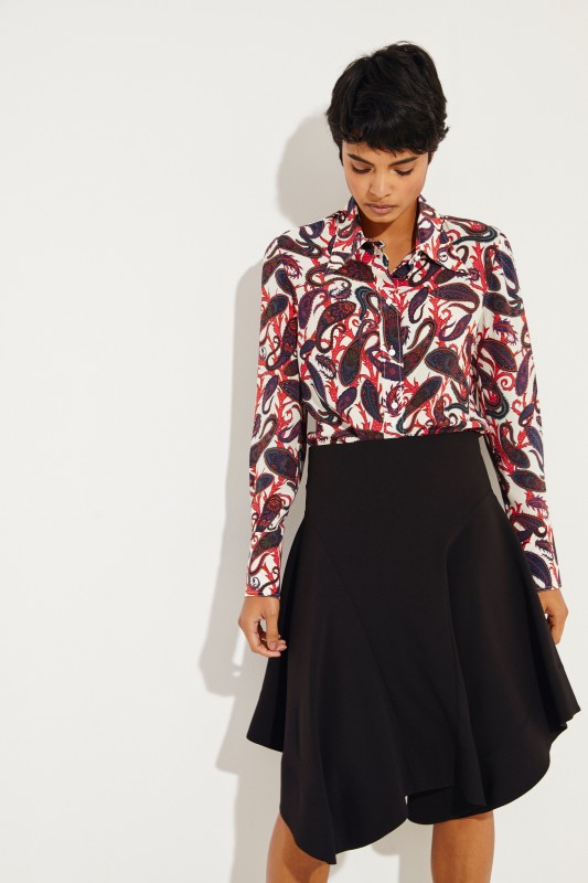 Gemusterte Seidenbluse Multi
