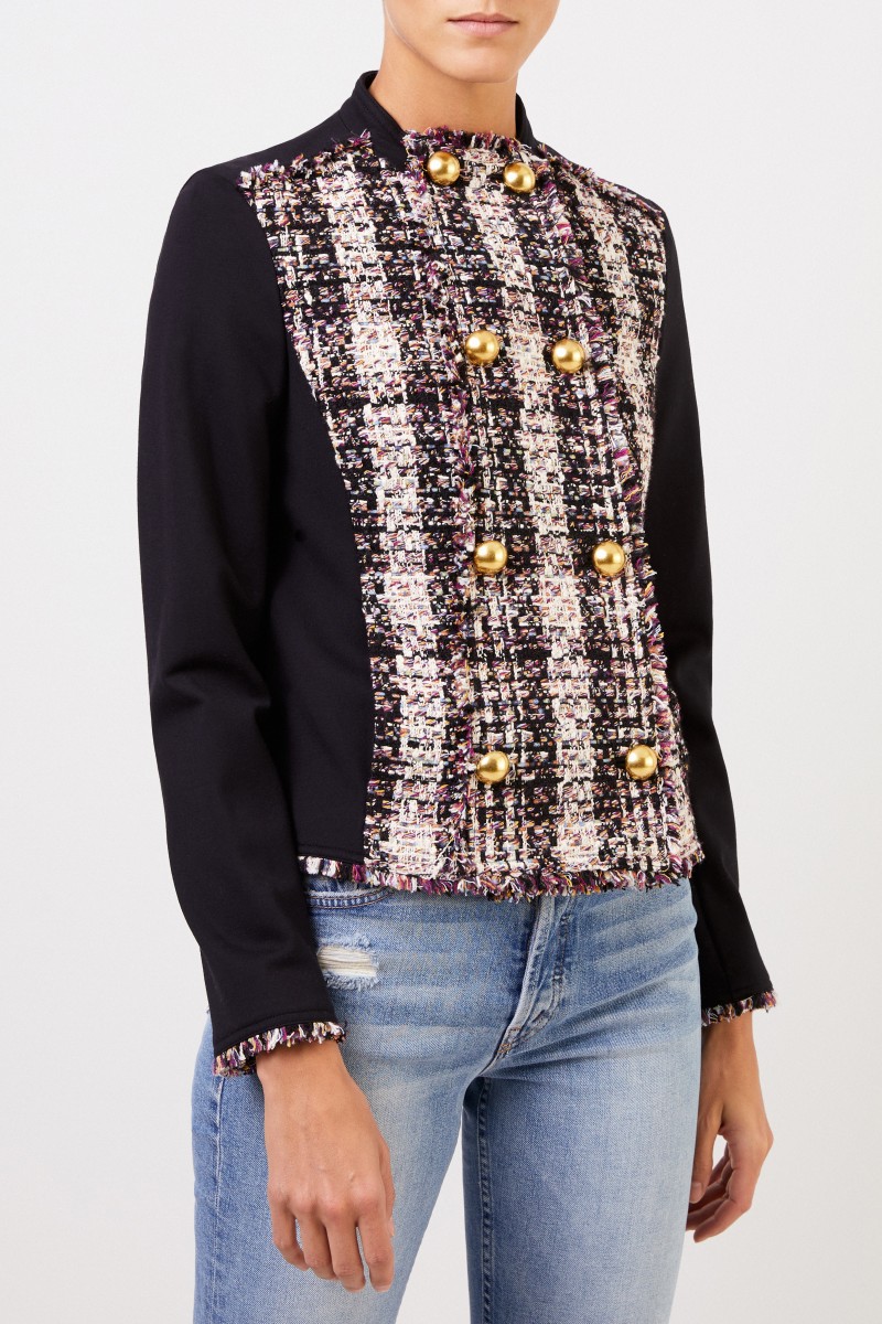 Tory Burch Tweed-Jacke mit Fransen Multi