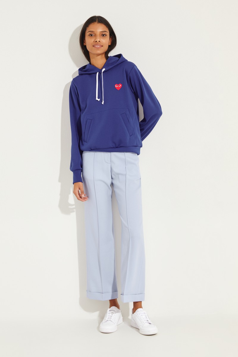 Hoodie mit Herz-Emblem Blau