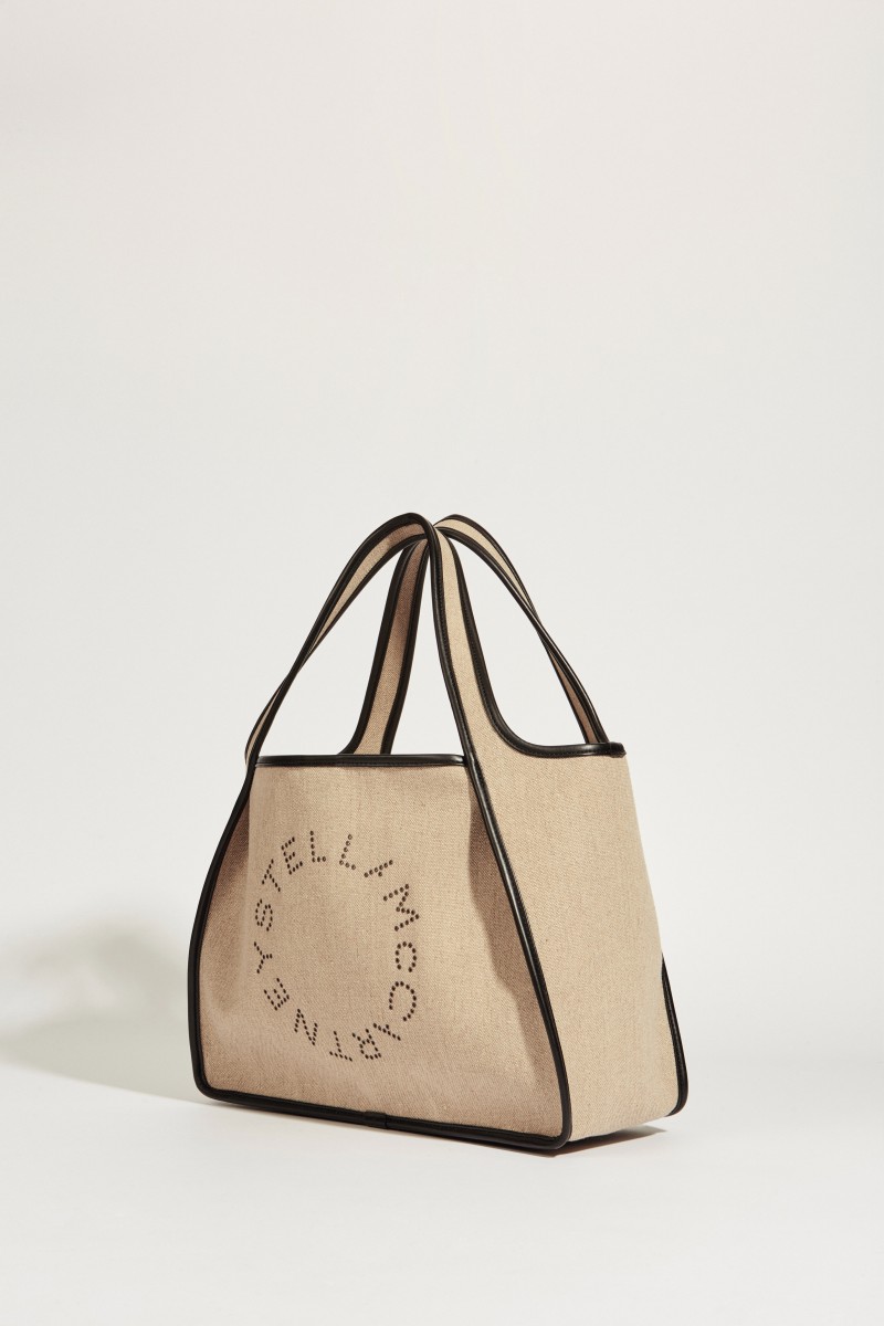 Shopper 'Tote' mit Logo Beige/Schwarz