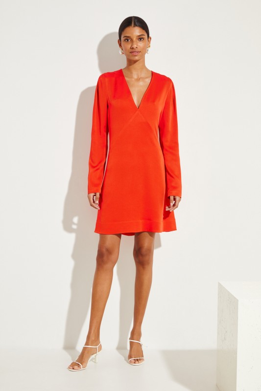 Kurzes Kleid mit Glanz Rot