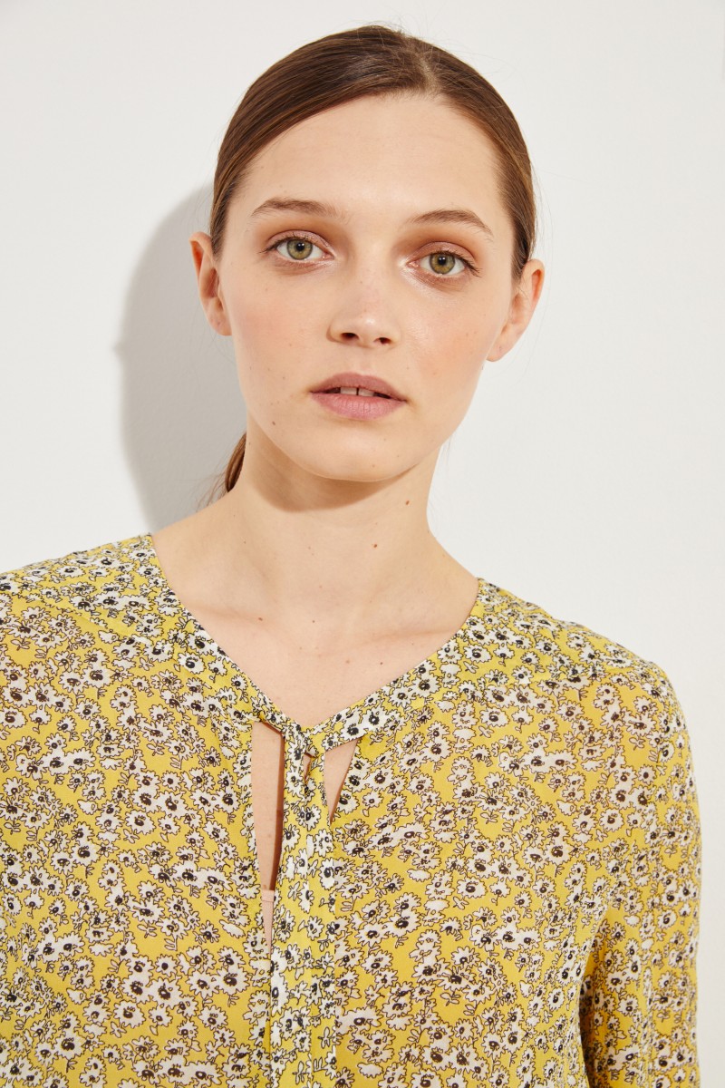 Seidenbluse 'Alma' mit floralem Print Gelb/Multi
