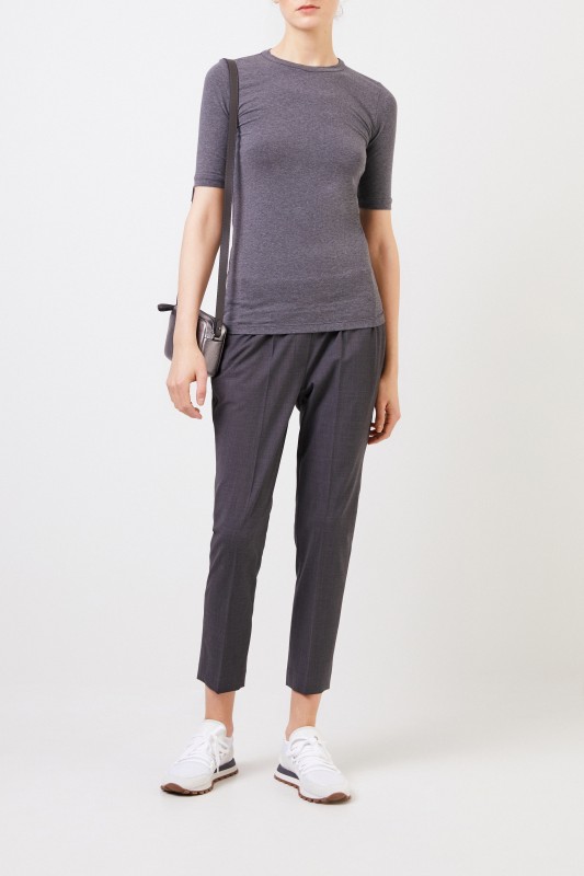 Brunello Cucinelli Klassisches Baumwoll-Shirt Grau