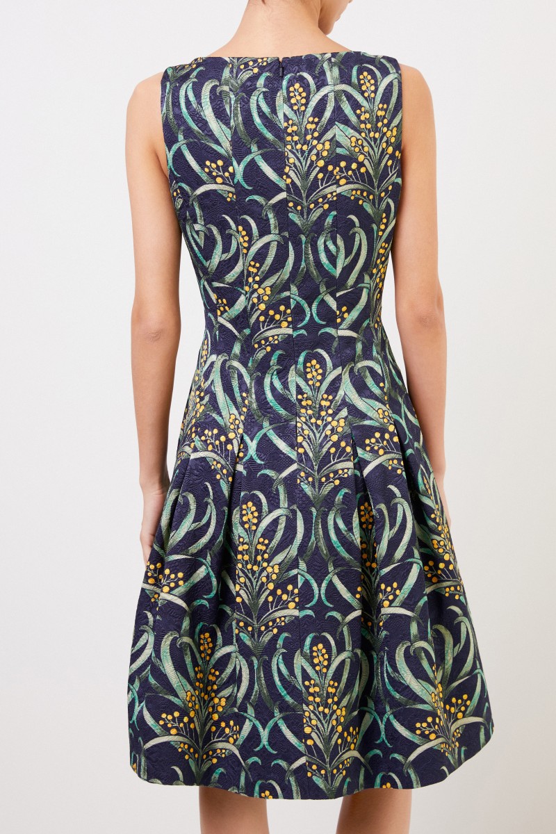 Cocktailkleid mit floralem Muster Blau/Multi