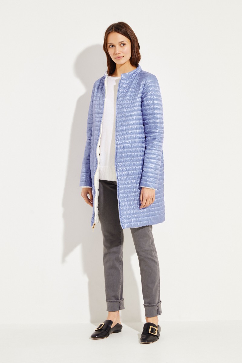 Wendbare Daunenjacke Weiß/Blau