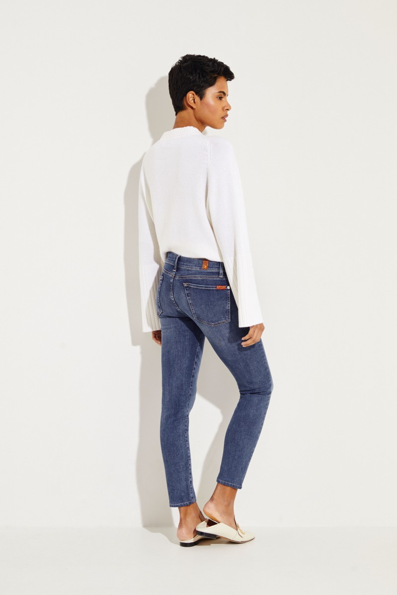 Mid-Rise Skinny Jeans 'Roxanne' Blau