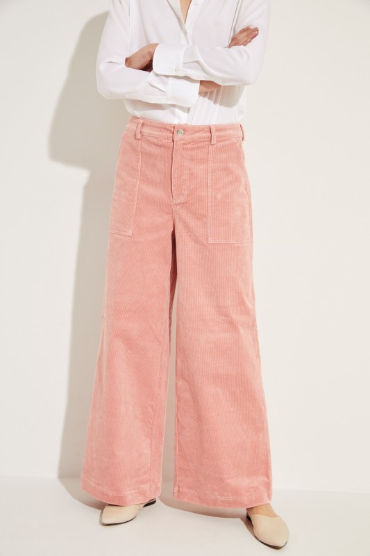 Cord-Schlaghose 'Stretch Corduroy' Rosé