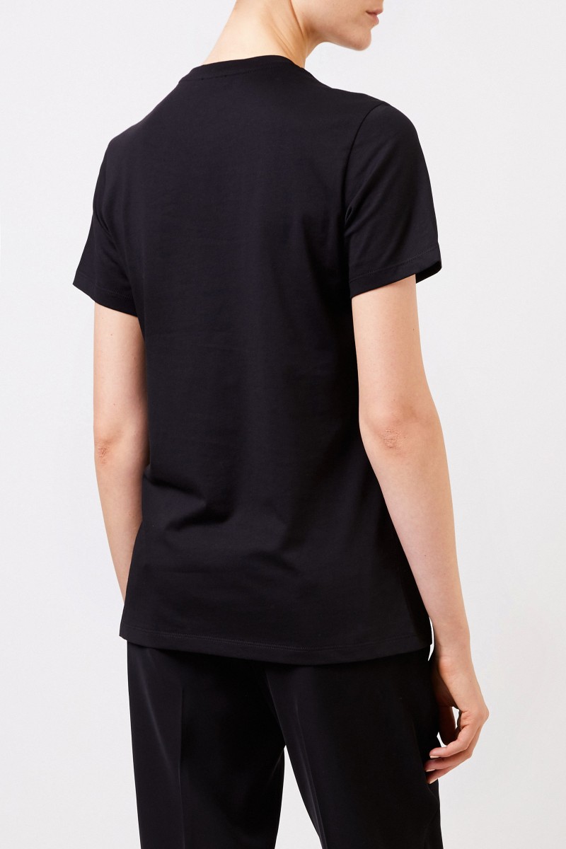 T-Shirt mit frontalem Logo-Detail Schwarz
