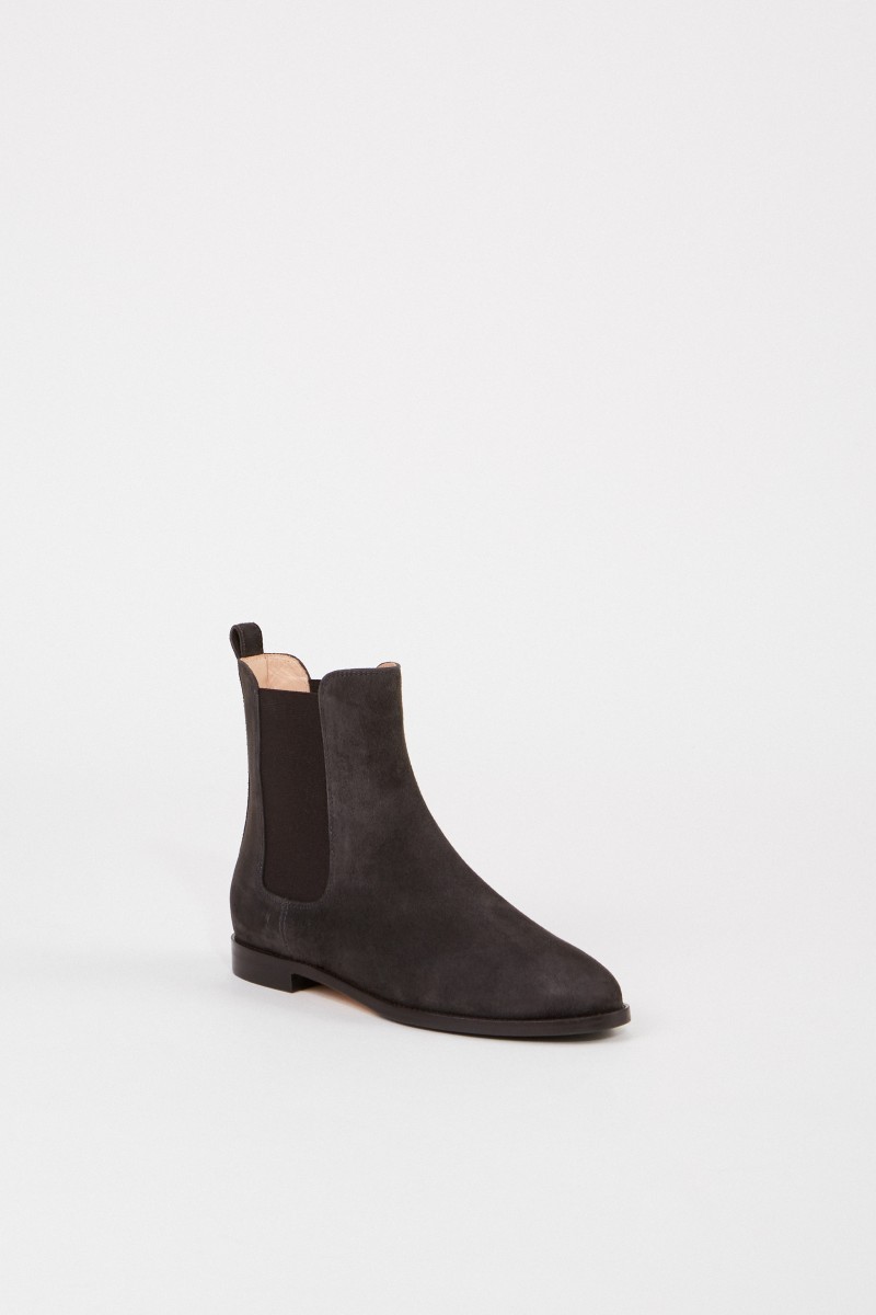 Veloursleder-Chelsea-Boot Anthrazit
