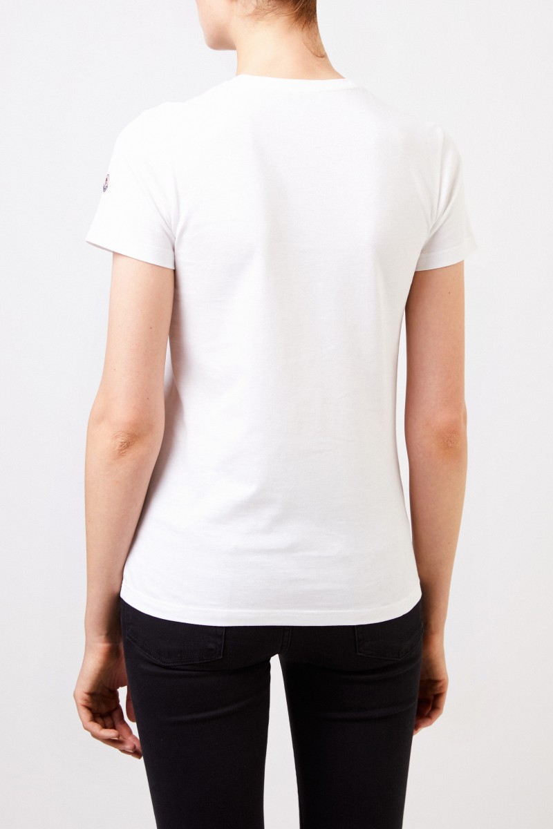 Moncler T-Shirt mit Logo-Patch Weiß