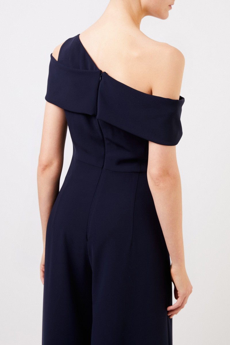 One-Shoulder Jumpsuit Marineblau