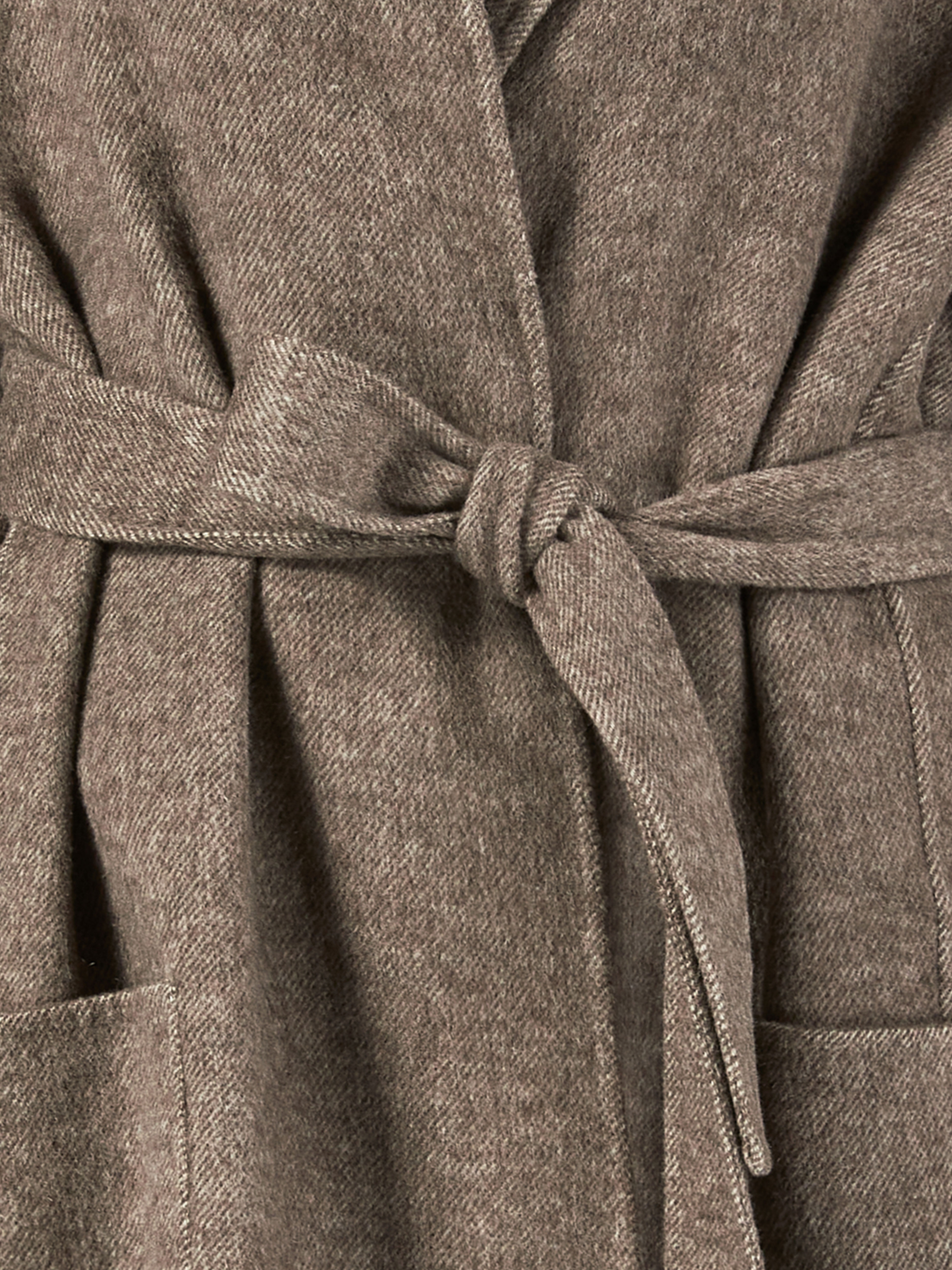 tie belt wool coat