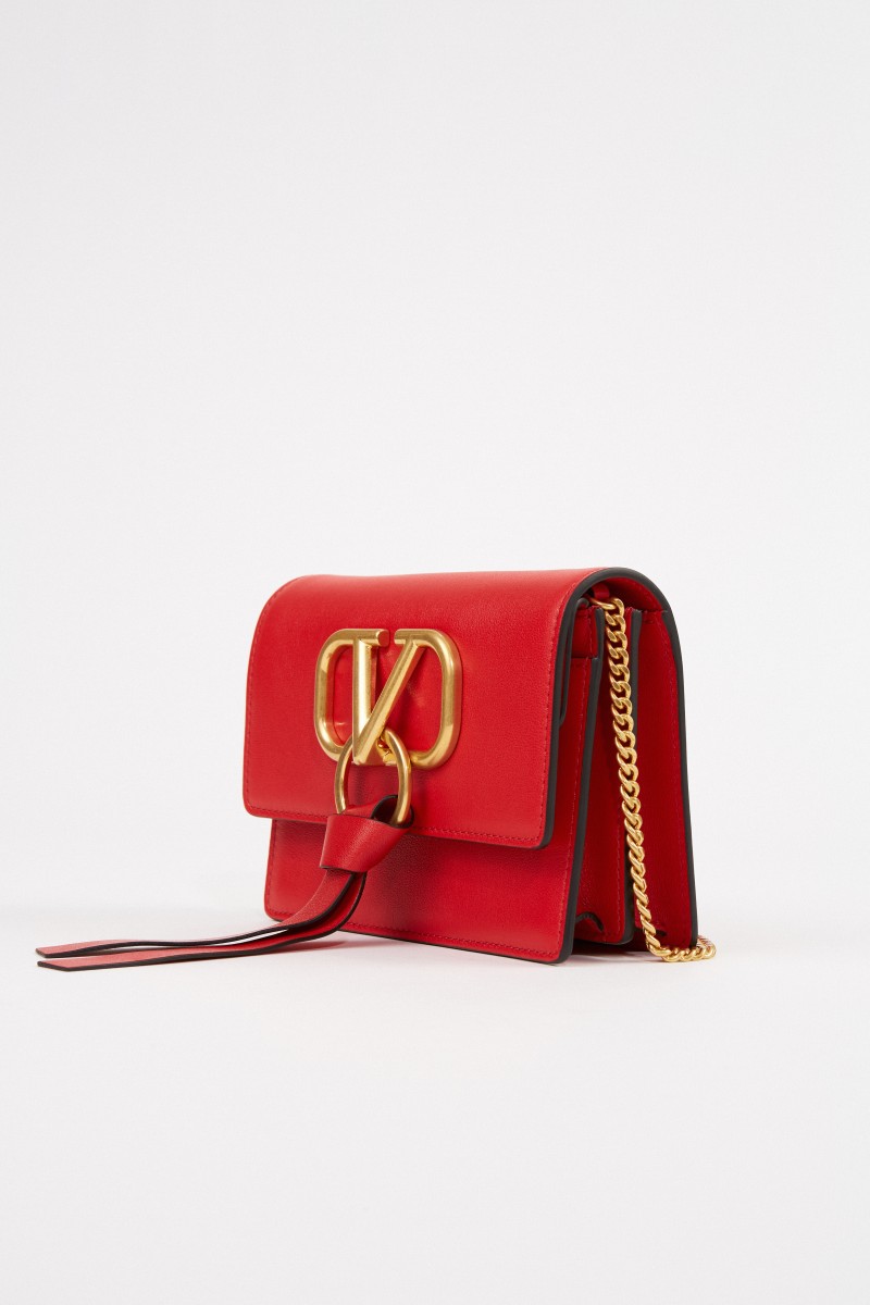 Valentino Pochette VRING mit Kettenriemen Rot