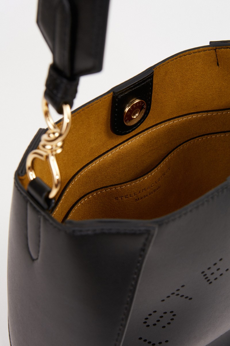 Stella McCartney Mini-Schultertasche mit Logo-Riemen Schwarz