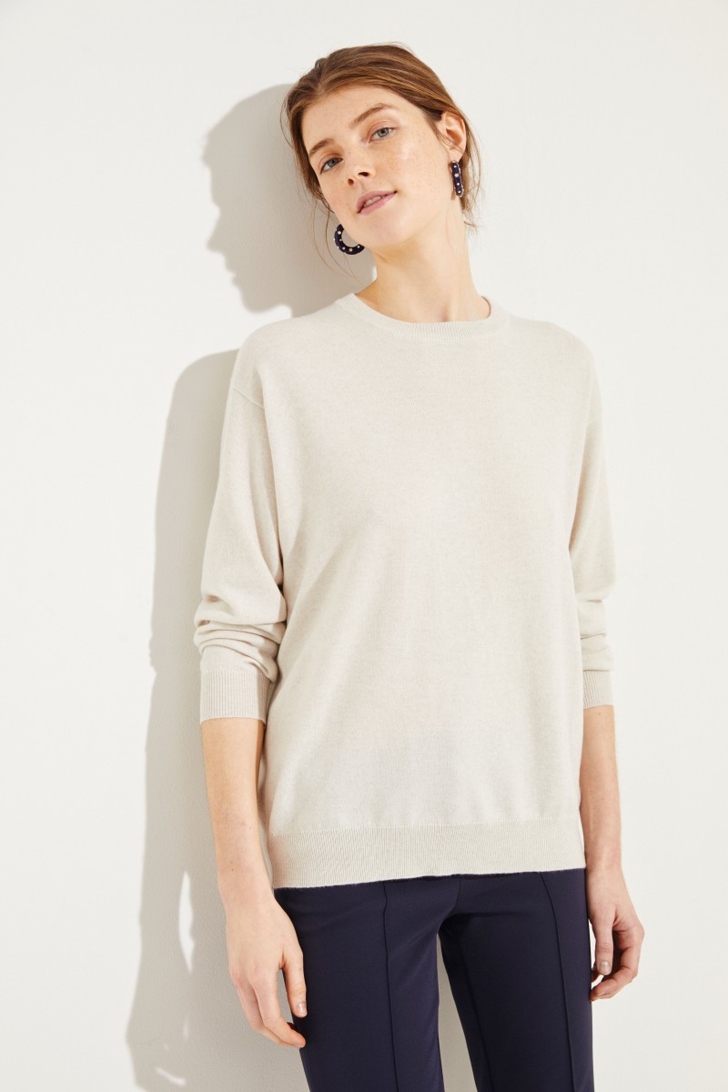 Cashmere-Pullover Écru