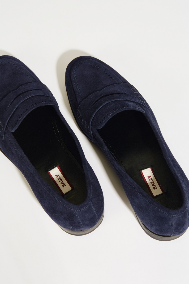 Veloursleder-Slipper 'Romika' Blau