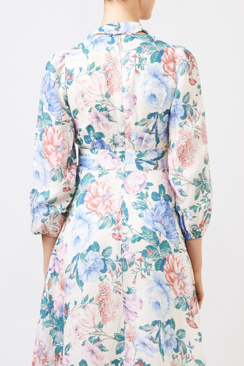 Zimmermann Maxikleid aus Leinen Multi