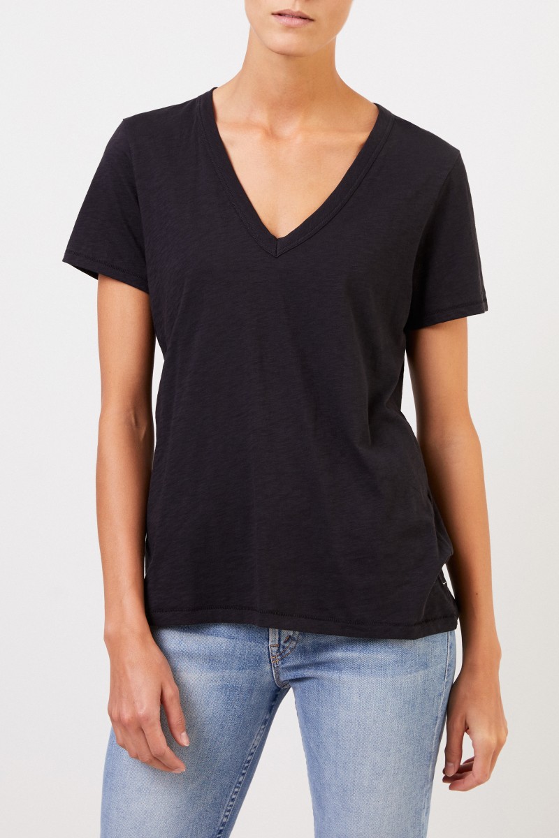 Rag&Bone T-Shirt 'The V' mit V-Neck Schwarz