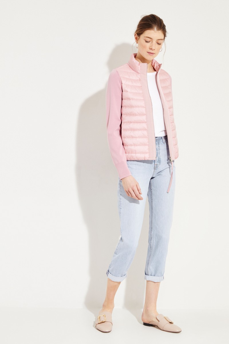 Daunen-Strickjacke Rosé