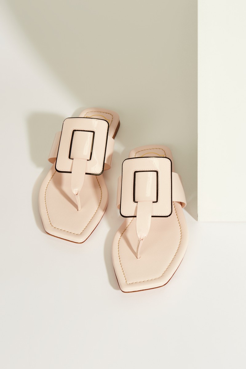 Lackleder-Sandale 'Viv Sellier Thong' Rosé