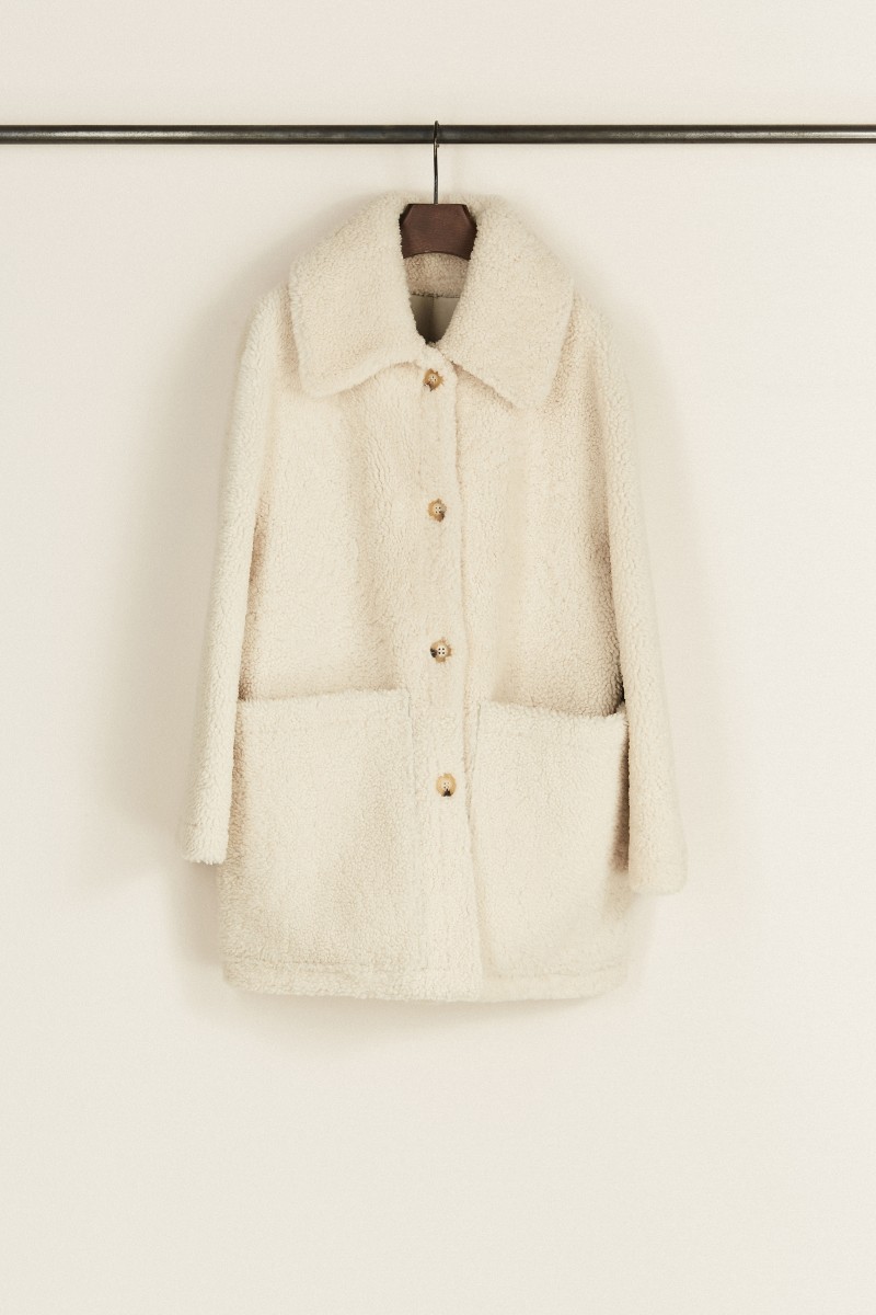 Oversize Wende-Lammfelljacke 'Oliver' Créme