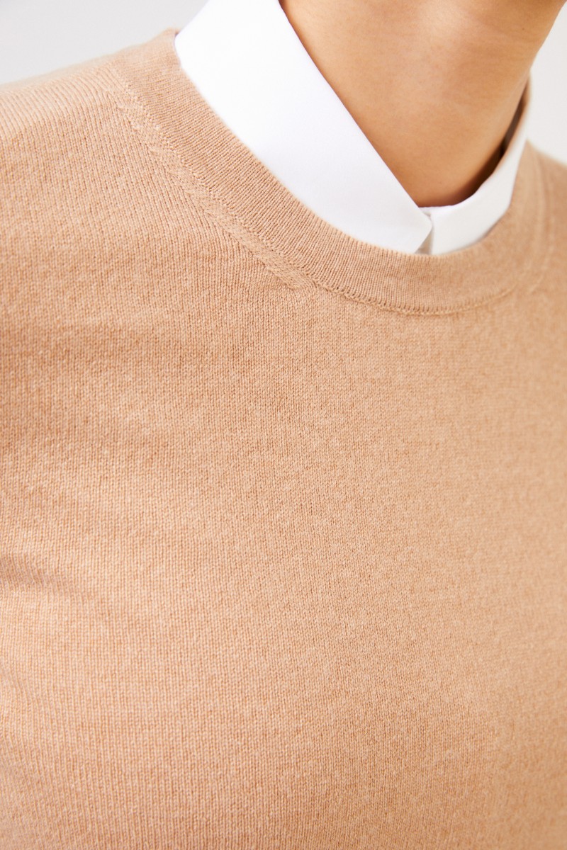 Agnona Klassischer Cashmere-Pullover Beige