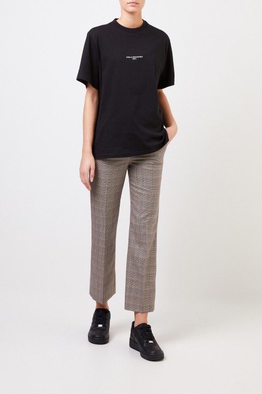 T-Shirt with Logo-Print Black
