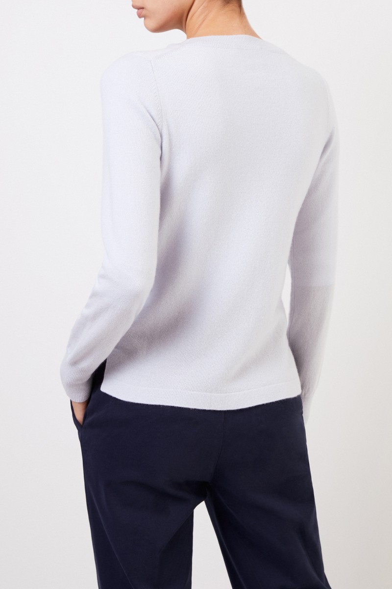 Allude Cashmere-Pullover mit Schlitzen Hellblau